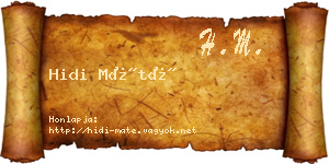 Hidi Máté névjegykártya